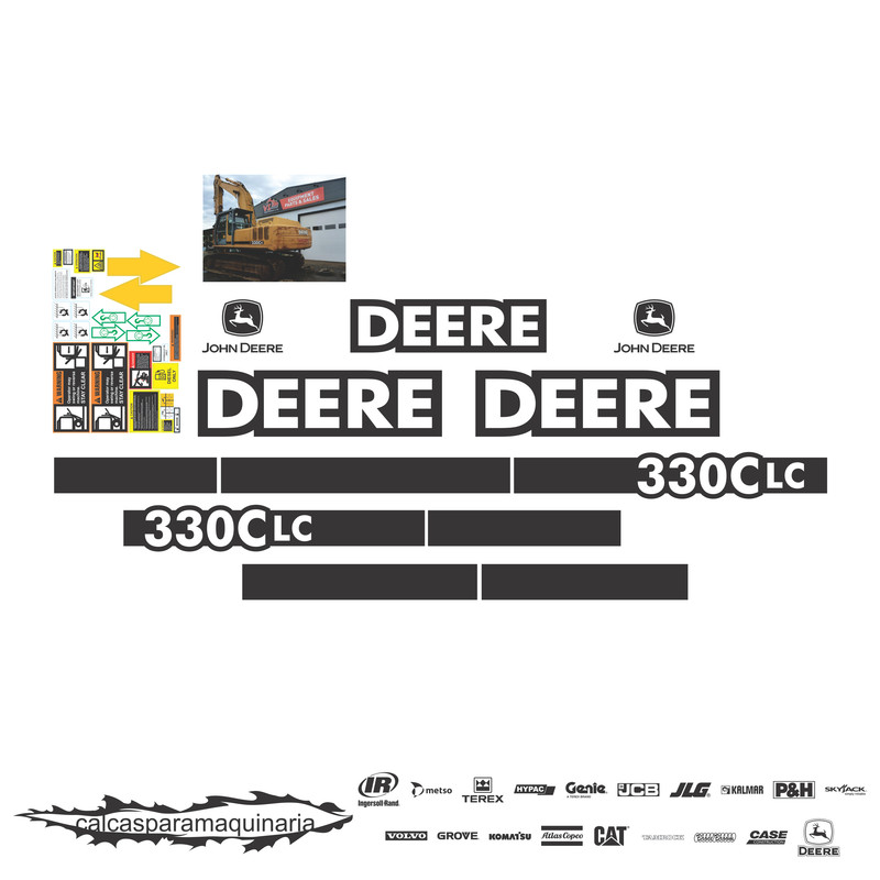 JUEGO DE CALCAS DE RESTAURACION PARA JOHN DEERE 330CLC VJO