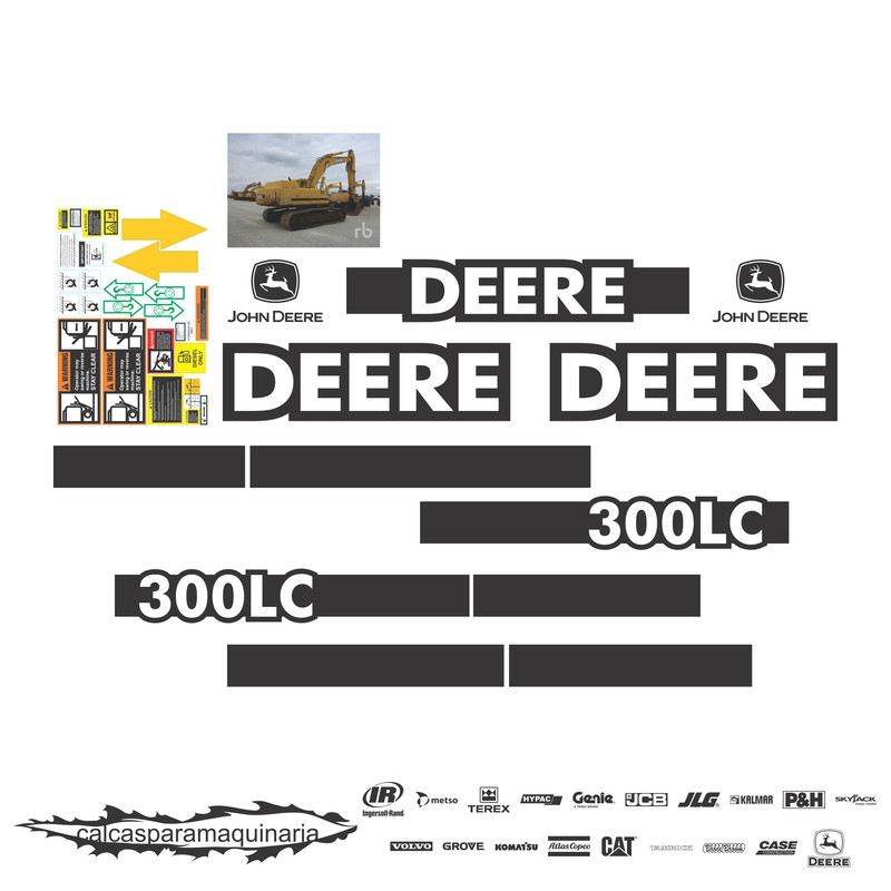 JUEGO DE CALCAS DE RESTAURACION PARA JOHN DEERE 330LC VJO