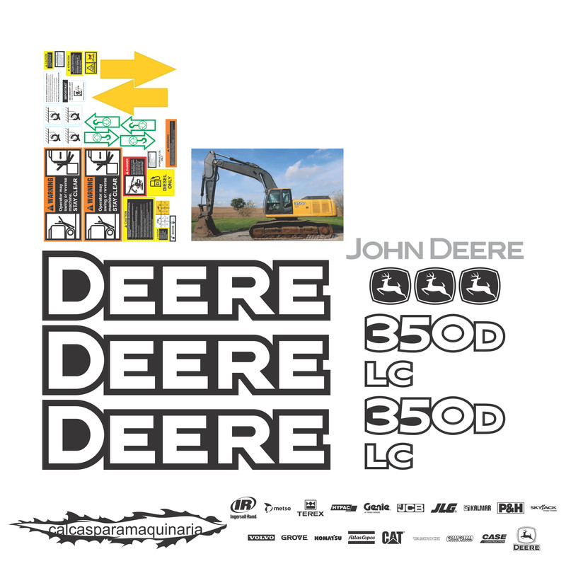 JUEGO DE CALCAS DE RESTAURACION PARA JOHN DEERE 350DLC