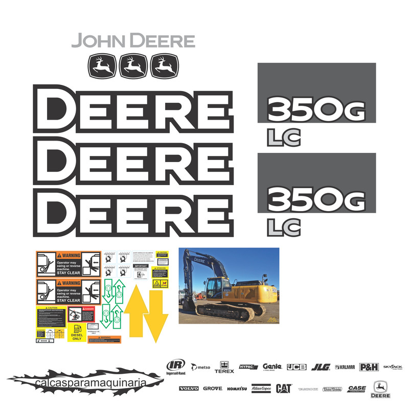 JUEGO DE CALCAS DE RESTAURACION PARA JOHN DEERE 350GLC NVO