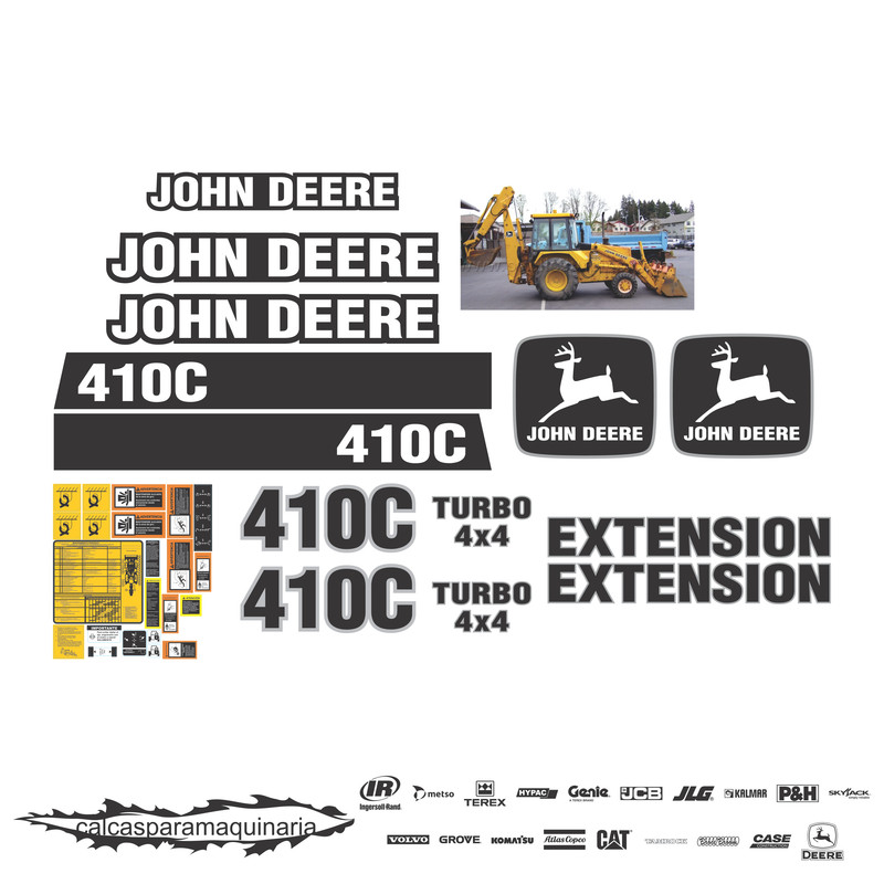 JUEGO DE CALCAS DE RESTAURACION PARA JOHN DEERE 410C ANTI