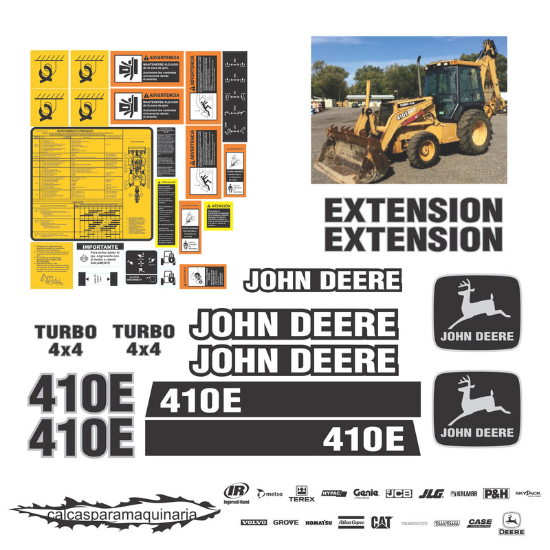 JUEGO DE CALCAS DE RESTAURACION PARA JOHN DEERE 410E ANTI