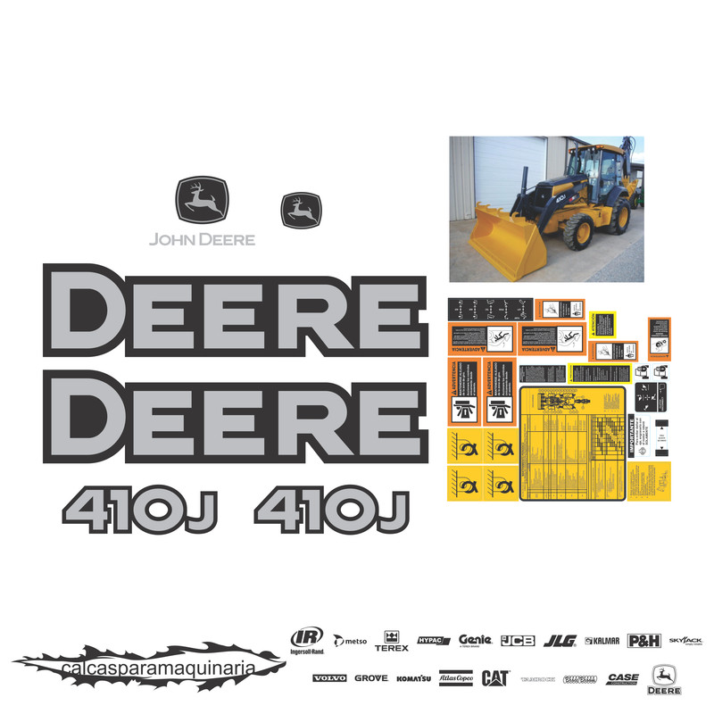JUEGO DE CALCAS DE RESTAURACION PARA JOHN DEERE 410J NVO