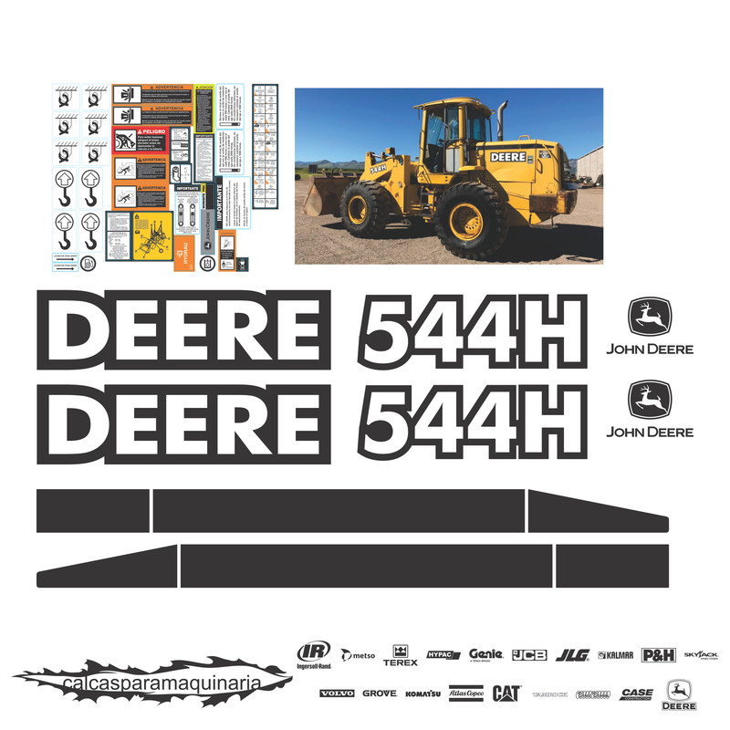 JUEGO DE CALCAS DE RESTAURACION PARA JOHN DEERE 544H VJO