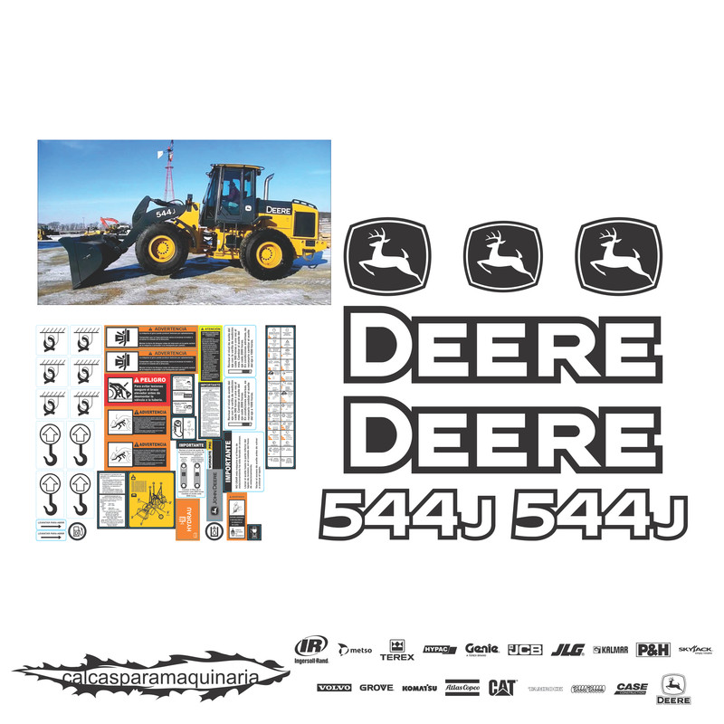JUEGO DE CALCAS DE RESTAURACION PARA JOHN DEERE 544J 