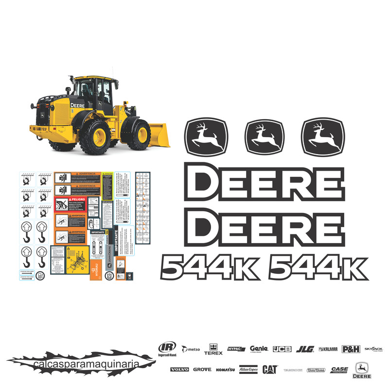 JUEGO DE CALCAS DE RESTAURACION PARA JOHN DEERE 544K 