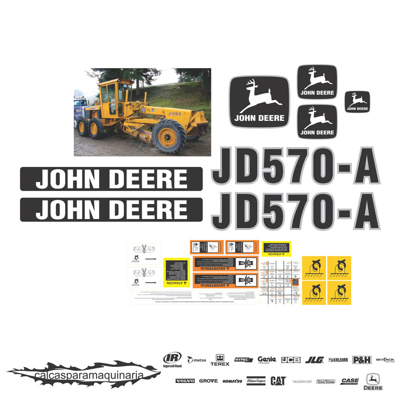 JUEGO DE CALCAS DE RESTAURACION PARA JOHN DEERE JD570A