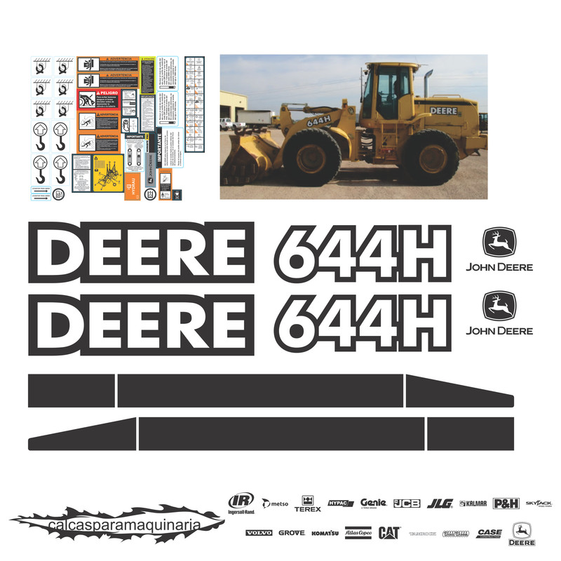 JUEGO DE CALCAS DE RESTAURACION PARA JOHN DEERE 644H VJO