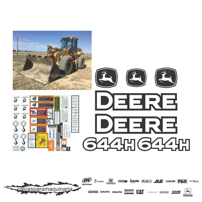 JUEGO DE CALCAS DE RESTAURACION PARA JOHN DEERE 644H NVO