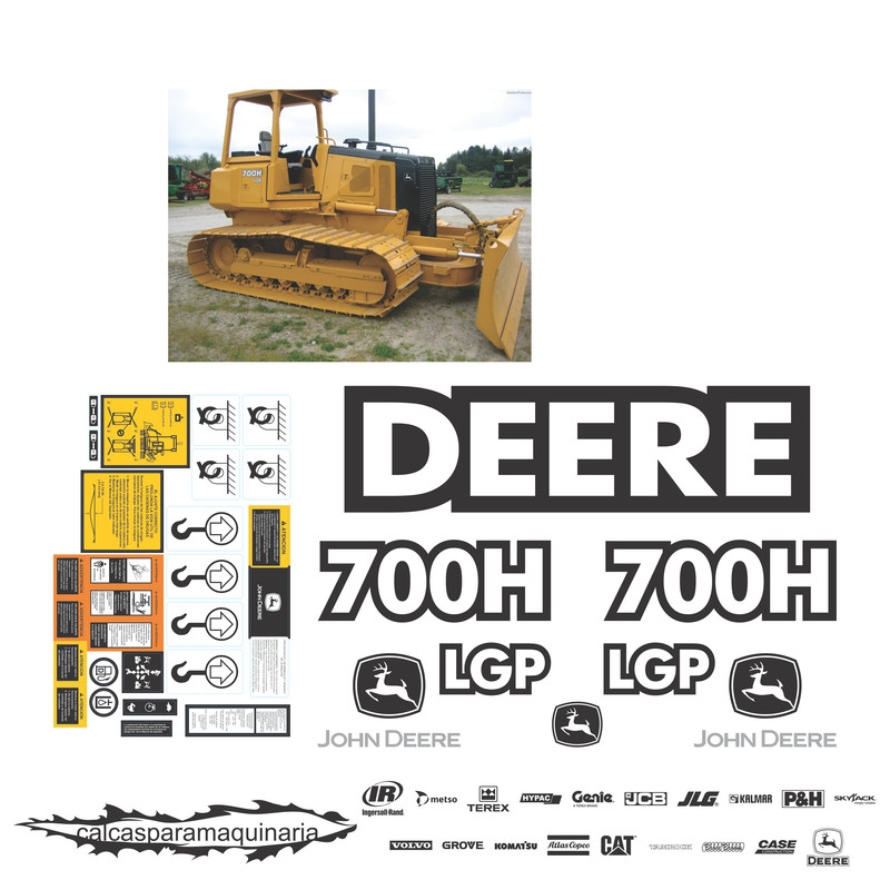 JUEGO DE CALCAS DE RESTAURACION PARA JOHN DEERE 700 HLGP
