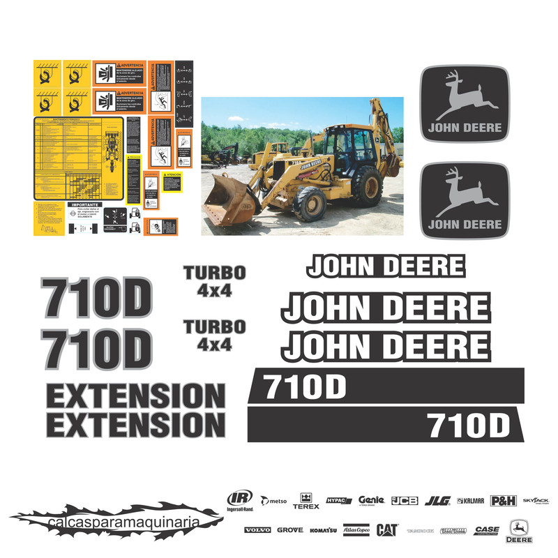 JUEGO DE CALCAS DE RESTAURACION PARA JOHN DEERE 710D ANTI
