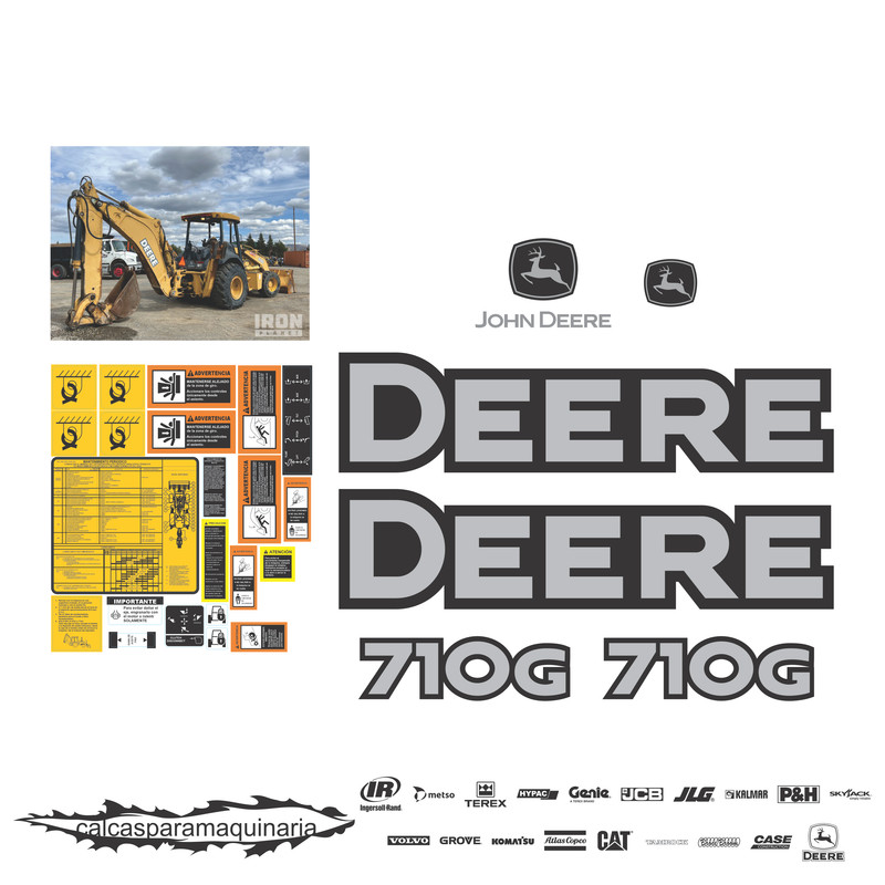 JUEGO DE CALCAS DE RESTAURACION PARA JOHN DEERE 710G NVO
