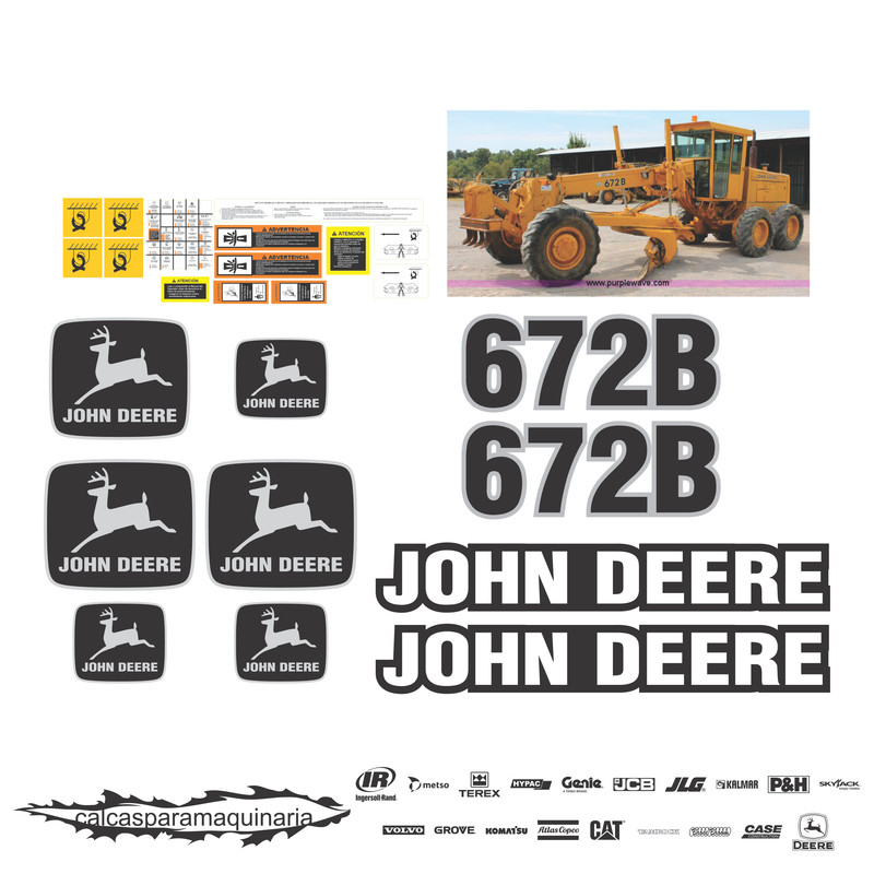 JUEGO DE CALCAS DE RESTAURACION PARA JOHN DEERE 672B VJO