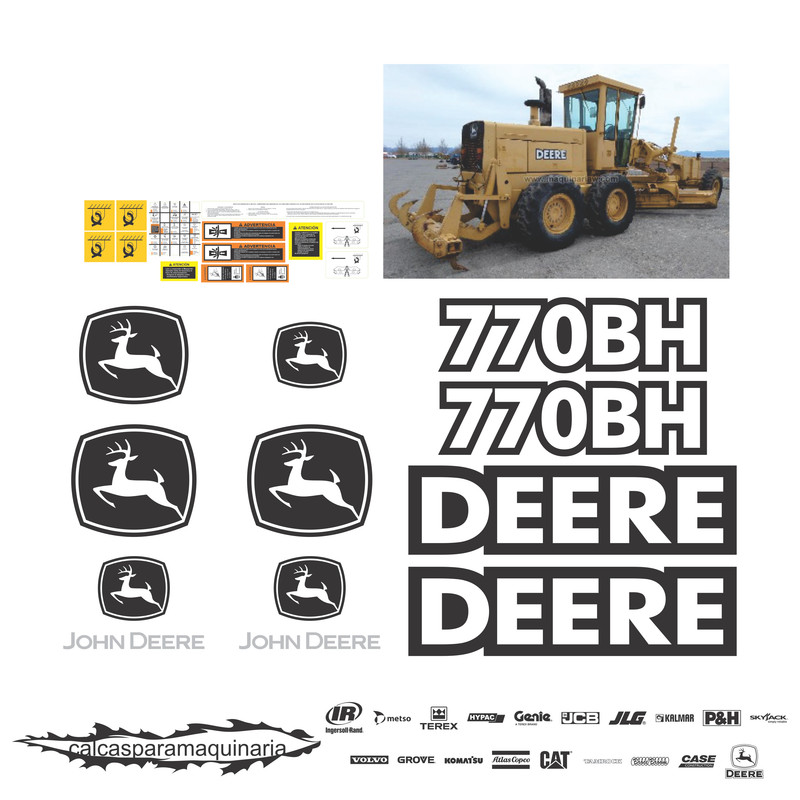JUEGO DE CALCAS DE RESTAURACION PARA JOHN DEERE 770BH NVO