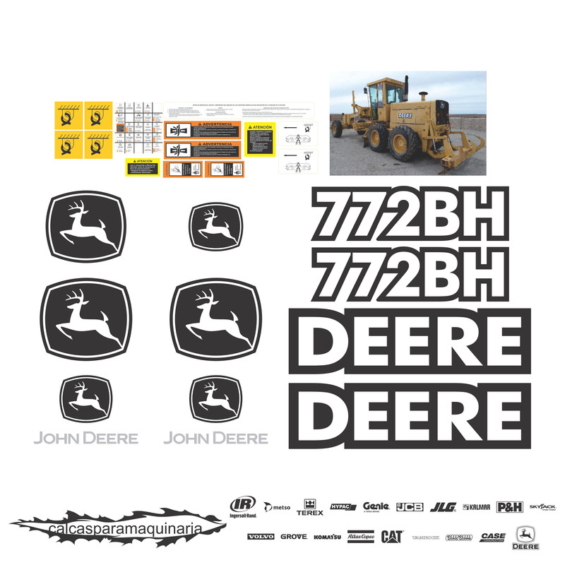 JUEGO DE CALCAS DE RESTAURACION PARA JOHN DEERE 772BH NVO