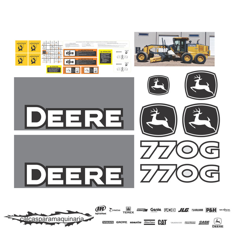 JUEGO DE CALCAS DE RESTAURACION PARA JOHN DEERE 770G
