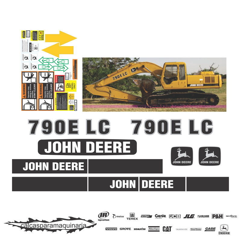 JUEGO DE CALCAS DE RESTAURACION PARA JOHN DEERE 790ELC