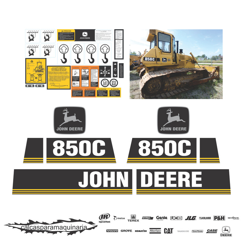 JUEGO DE CALCAS DE RESTAURACION PARA JOHN DEERE 850C