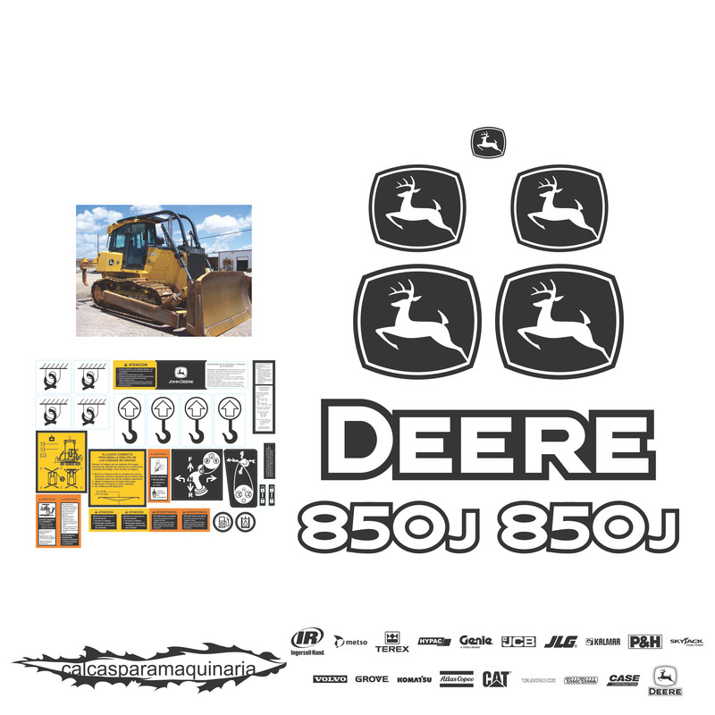 JUEGO DE CALCAS DE RESTAURACION PARA JOHN DEERE 850J