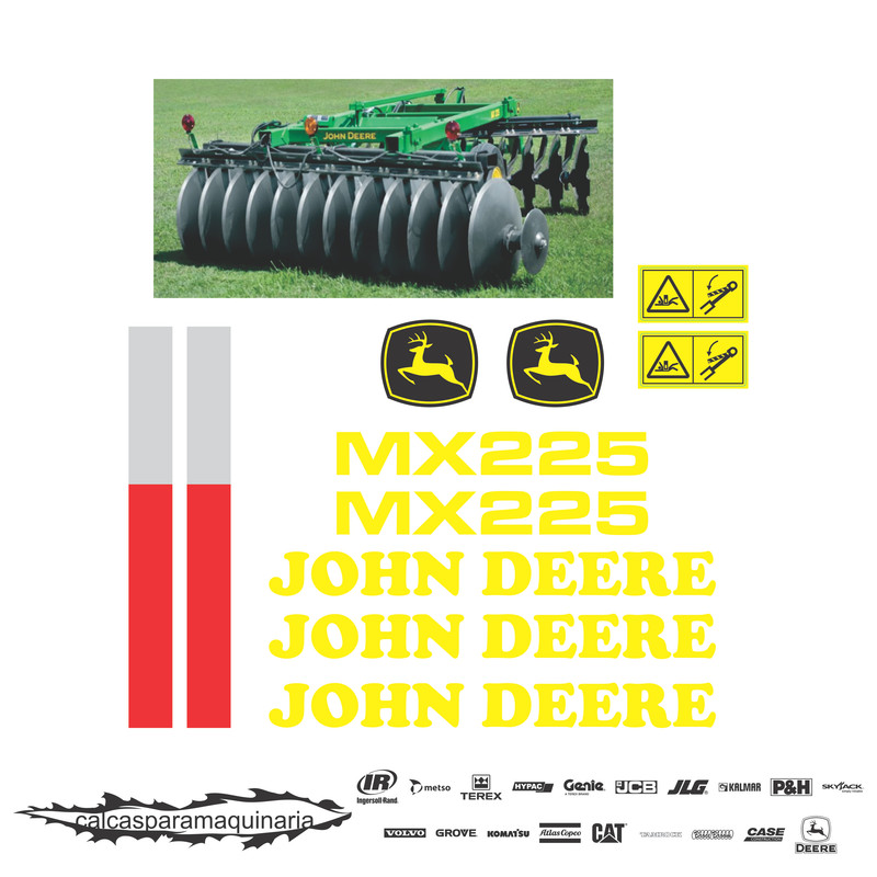 JUEGO DE CALCAS DE RESTAURACION PARA JOHN DEERE MX225