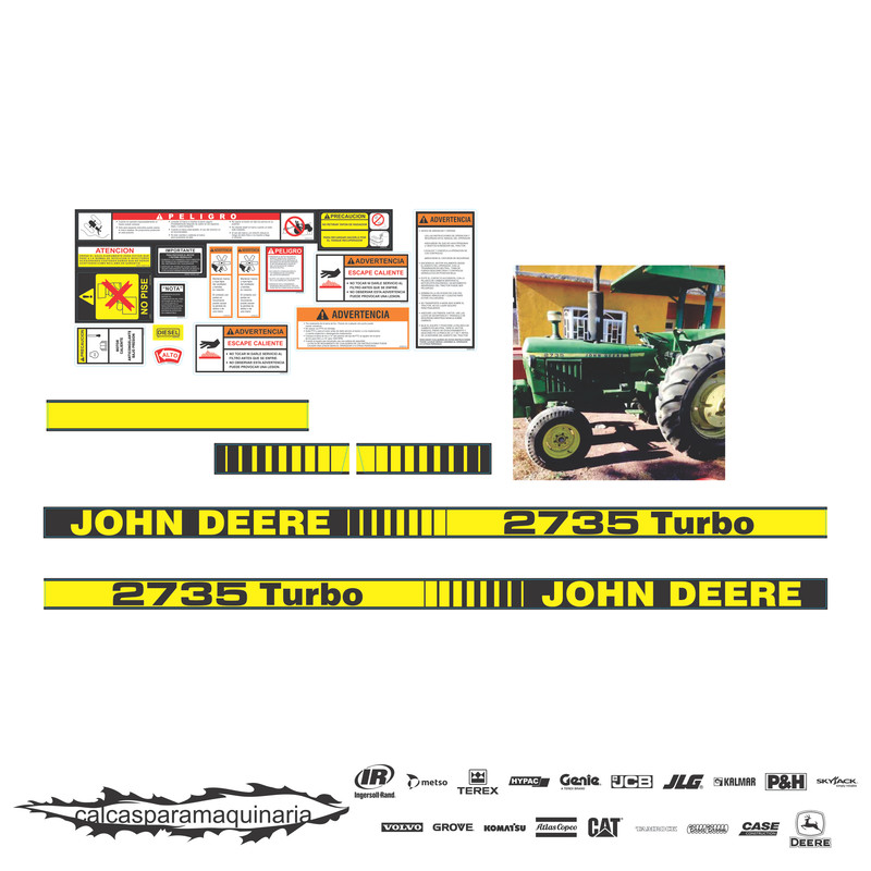 JUEGO DE CALCAS DE RESTAURACION PARA JOHN DEERE 2735 TURBO