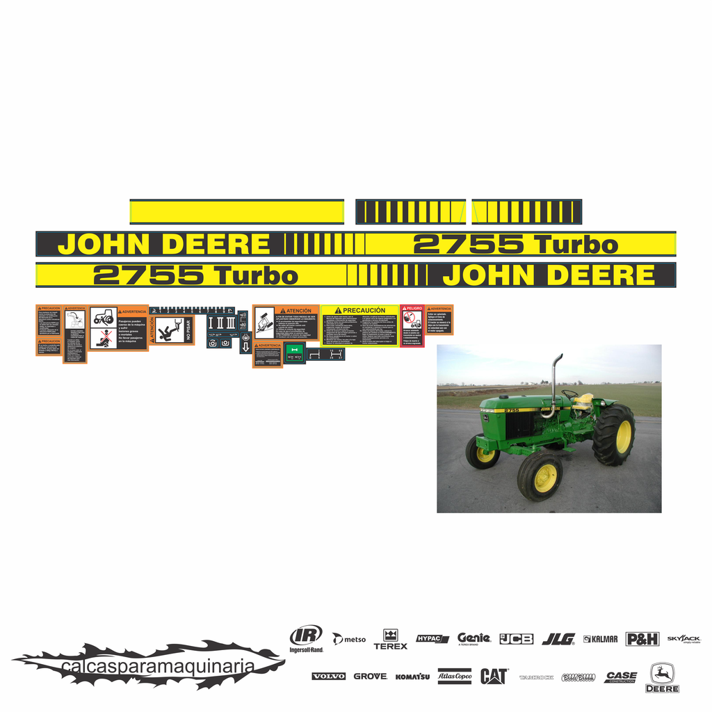 JUEGO DE CALCAS DE RESTAURACION PARA JOHN DEERE 2755