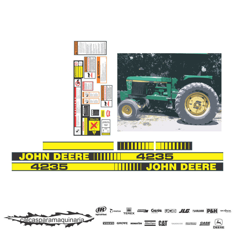 JUEGO DE CALCAS DE RESTAURACION PARA JOHN DEERE 4235