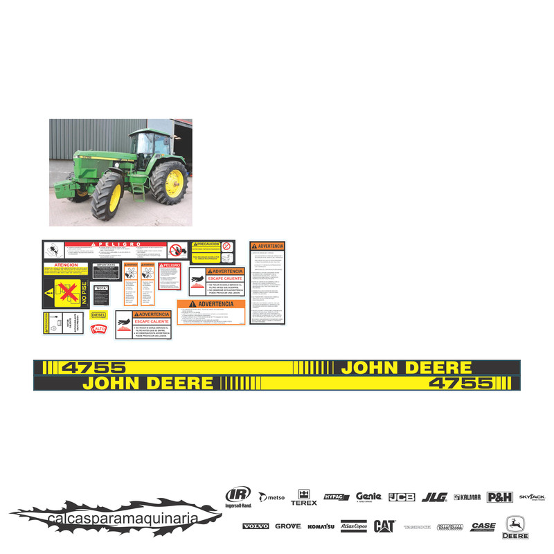 JUEGO DE CALCAS DE RESTAURACION PARA JOHN DEERE 4755