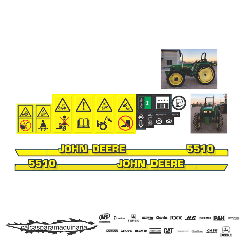 JUEGO DE CALCAS DE RESTAURACION PARA JOHN DEERE 5510