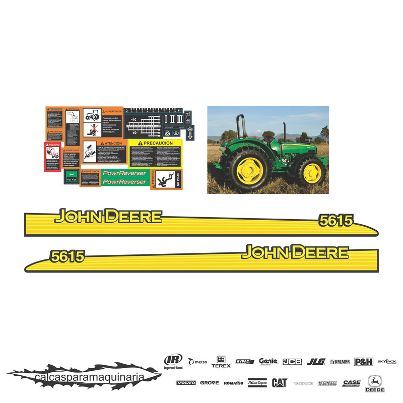 JUEGO DE CALCAS DE RESTAURACION PARA JOHN DEERE 5615