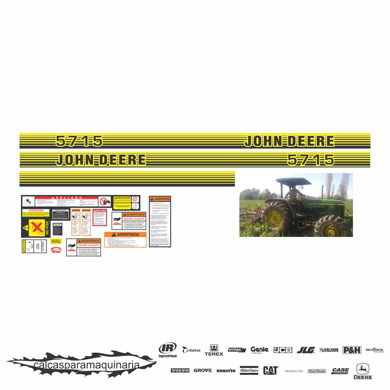 JUEGO DE CALCAS DE RESTAURACION PARA JOHN DEERE 5715 VJO
