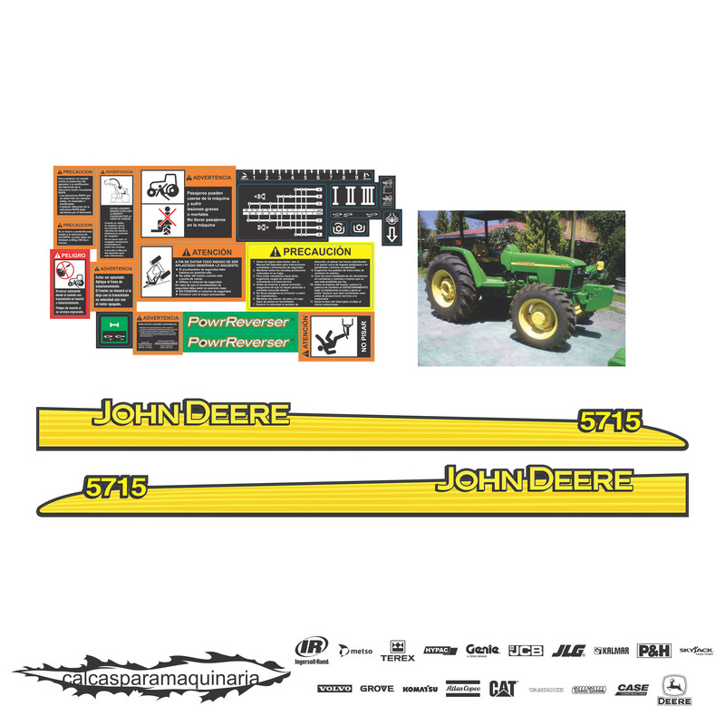JUEGO DE CALCAS DE RESTAURACION PARA JOHN DEERE 5715 NVO
