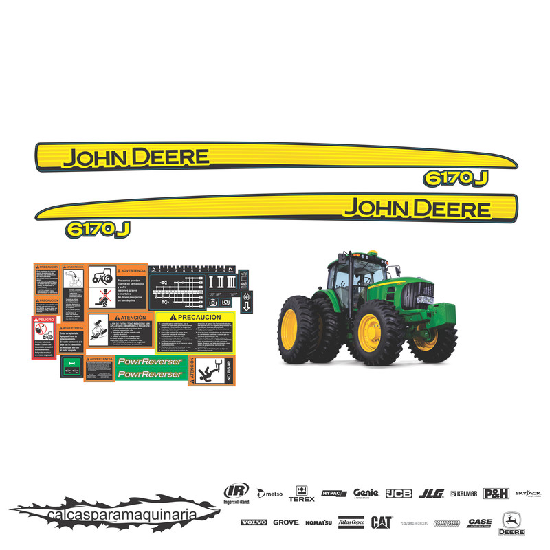 JUEGO DE CALCAS DE RESTAURACION PARA JOHN DEERE 6170J 