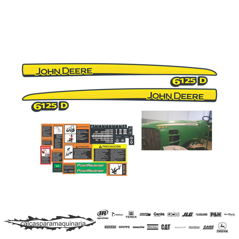 JUEGO DE CALCAS DE RESTAURACION PARA JOHN DEERE 6125D