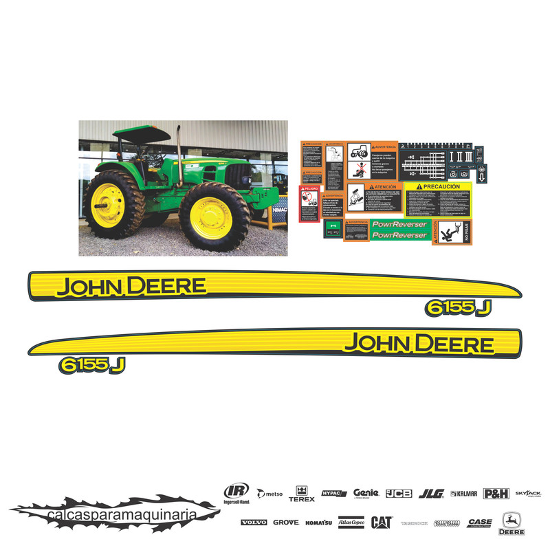 JUEGO DE CALCAS DE RESTAURACION PARA JOHN DEERE 6155J