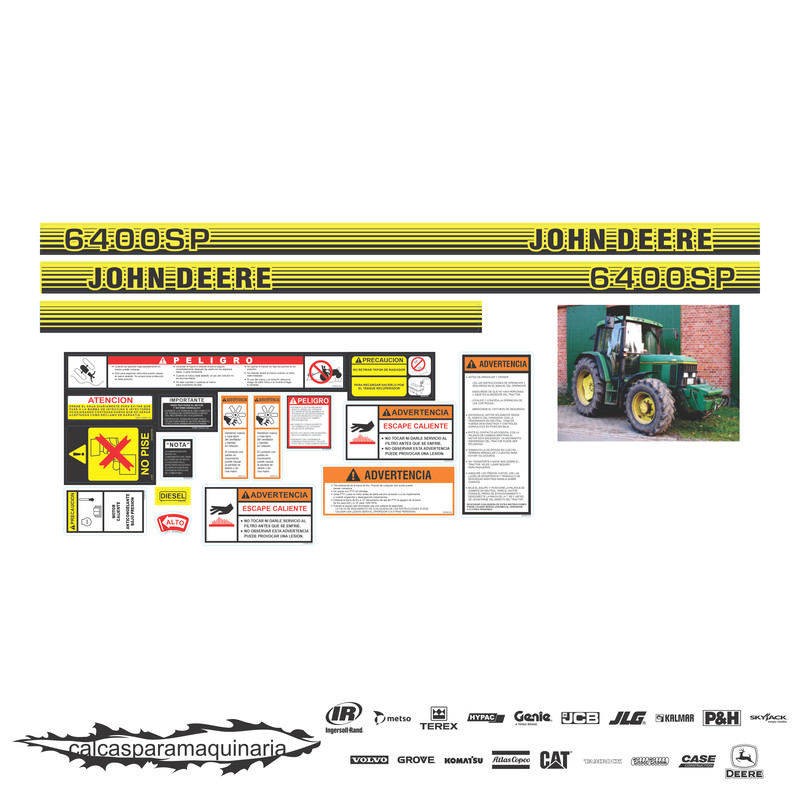 JUEGO DE CALCAS DE RESTAURACION PARA JOHN DEERE 6400SP
