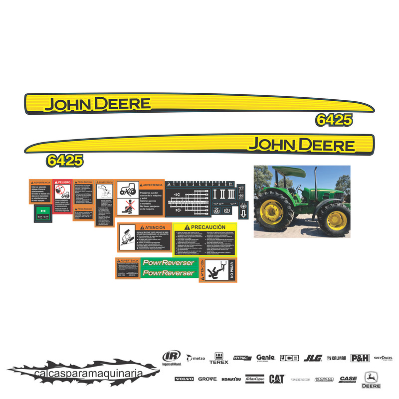 JUEGO DE CALCAS DE RESTAURACION PARA JOHN DEERE 64251 