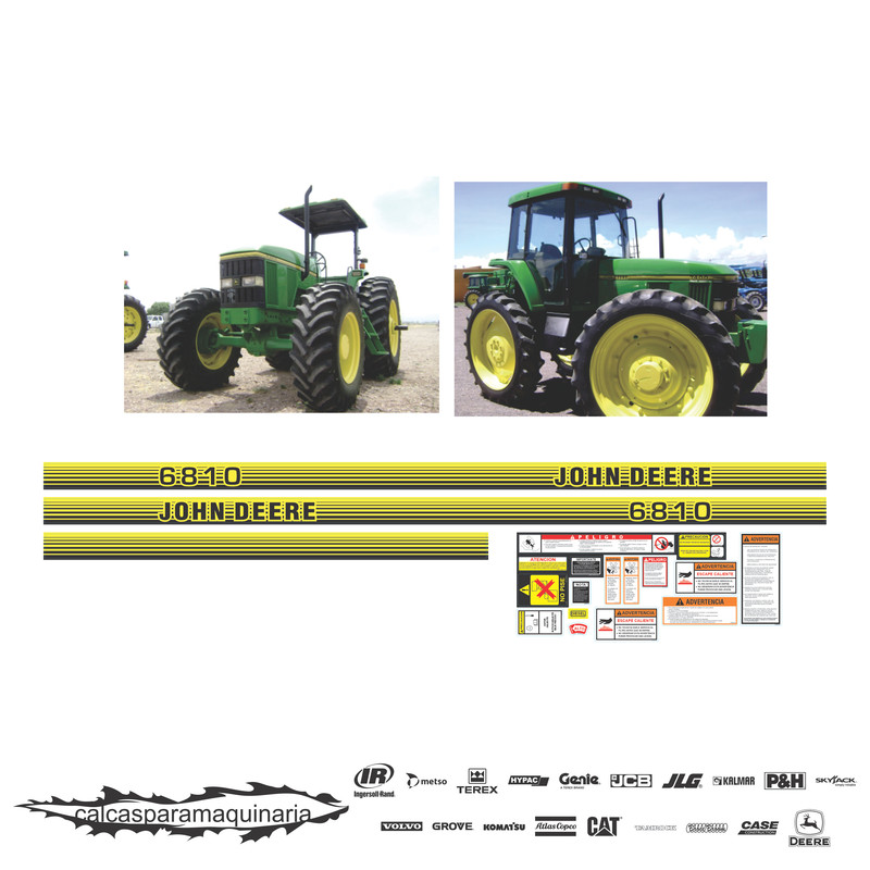 JUEGO DE CALCAS DE RESTAURACION PARA JOHN DEERE 6810