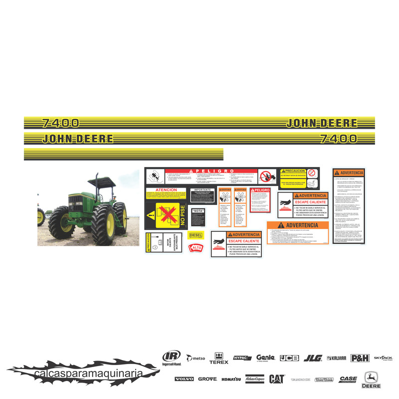 JUEGO DE CALCAS DE RESTAURACION PARA JOHN DEERE 7400
