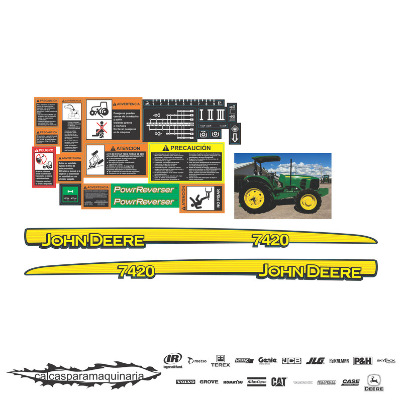 JUEGO DE CALCAS DE RESTAURACION PARA JOHN DEERE 7420