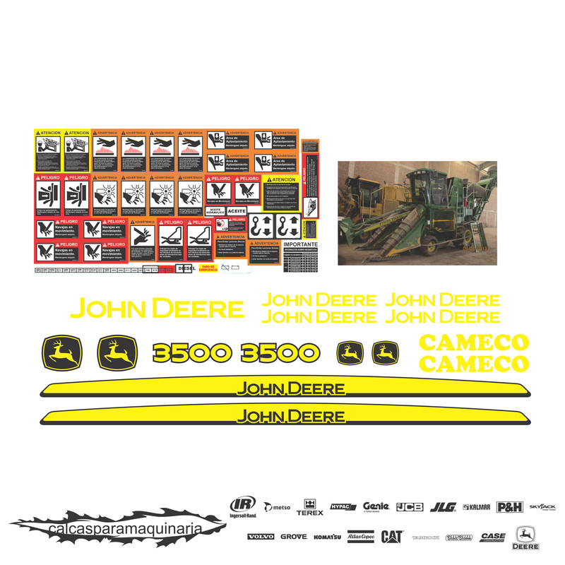 JUEGO DE CALCAS DE RESTAURACION PARA JOHN DEERE 3500