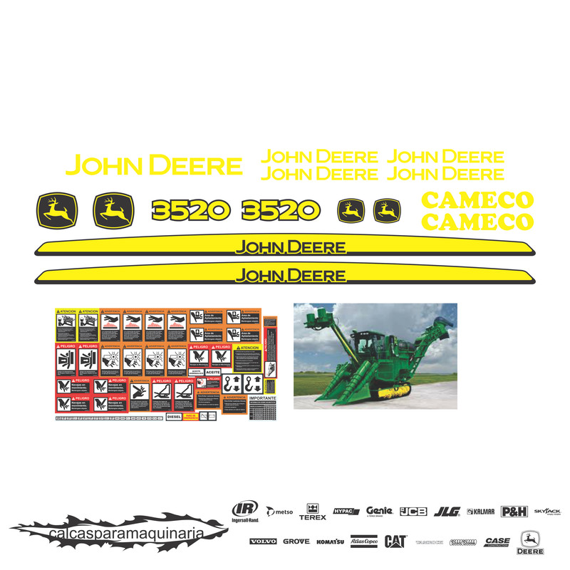 JUEGO DE CALCAS DE RESTAURACION PARA JOHN DEERE 3520