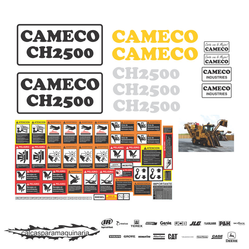 JUEGO DE CALCAS DE RESTAURACION PARA JOHN DEERE CH 2500 CAMECO