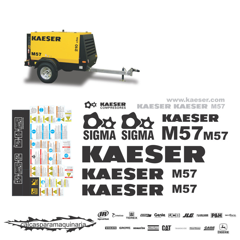 JUEGO DE CALCAS DE RESTAURACION PARA KAESER M57