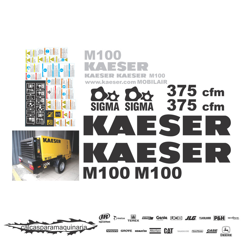 JUEGO DE CALCAS DE RESTAURACION PARA KAESER M100