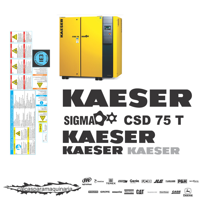 JUEGO DE CALCAS DE RESTAURACION PARA KAESER CSD75T