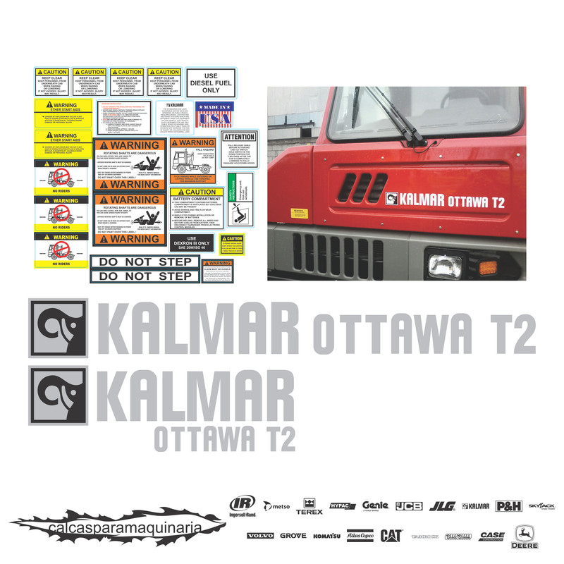 JUEGO DE CALCAS DE RESTAURACION PARA KALMAR OTTAWAT2 CAMION ROJO