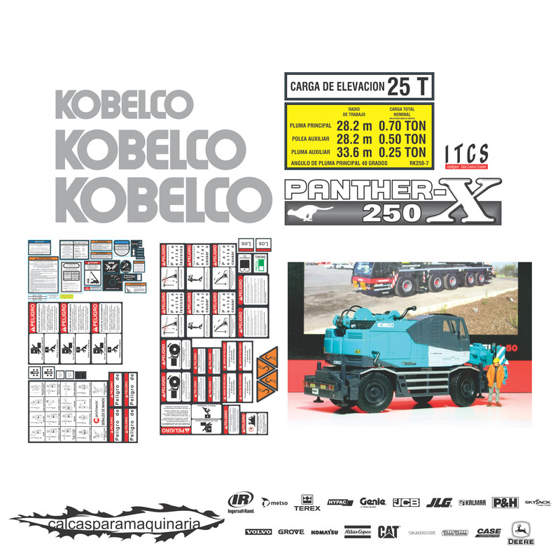 JUEGO DE CALCAS DE RESTAURACION PARA KOBELCO X250PANTHER 