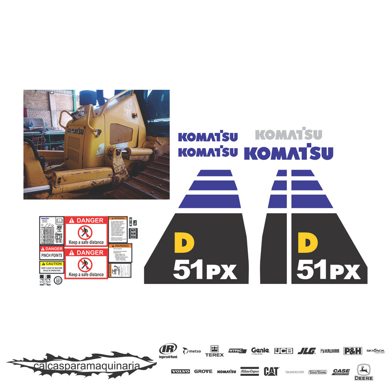 JUEGO DE CALCAS DE RESTAURACION PARA KOMATSU D51PX22