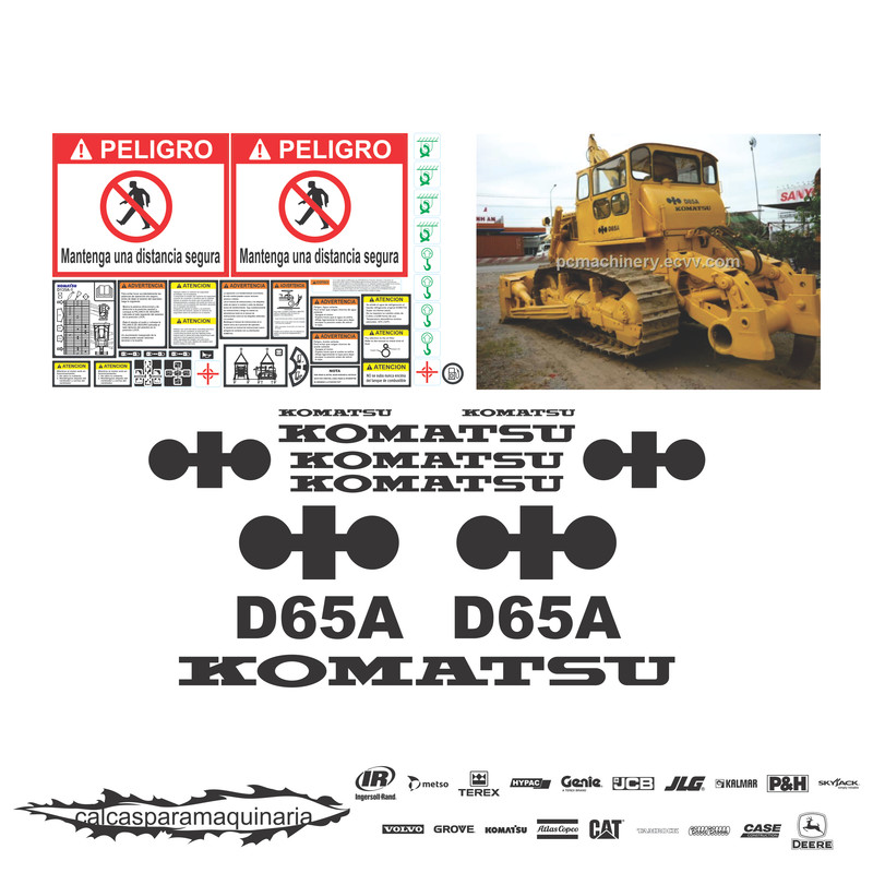 JUEGO DE CALCAS DE RESTAURACION PARA KOMATSU D65A